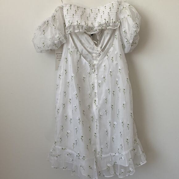 For Love & Lemons X REVOLVE Sand Dollar Mini Dress in White Size: XS - Picture 9 of 9